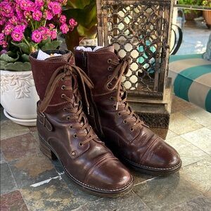 Taos Crave Bordeaux  / brown Leather Lace-Up Boots 39